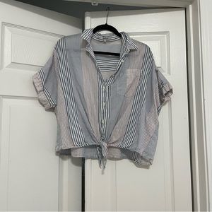 Madewell Button Down Tie Front Shirt
